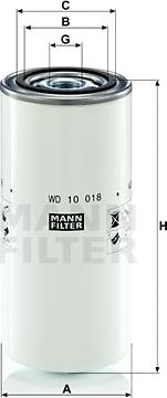 Mann-Filter WD 10 018 - Фільтр, Гідравлічна система приводу робочого устаткування autocars.com.ua