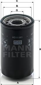 Mann-Filter WD 11 001 - Фільтр, Гідравлічна система приводу робочого устаткування autocars.com.ua
