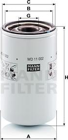 Mann-Filter WD 11 002 - Фільтр гідравлічний Deutz-Fahr-KHD WD11002MANN autocars.com.ua