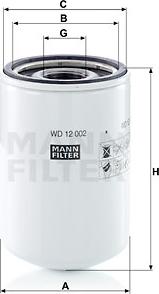 Mann-Filter WD 12 002 - Фільтр, Гідравлічна система приводу робочого устаткування autocars.com.ua