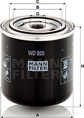 Mann-Filter WD 920 - Фильтр, система рабочей гидравлики autodnr.net