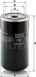 Mann-Filter WD 950/5 - Фільтр гідравлічний Deutz-Fahr-KHD WD950-5MANN autocars.com.ua
