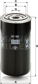Mann-Filter WD 950 - Фильтр, система рабочей гидравлики autodnr.net