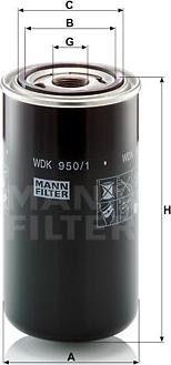 Mann-Filter WDK 950/1 - Паливний фільтр autocars.com.ua