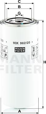 Mann-Filter WDK 962/20 - Фільтр паливний Claas WDK962-20MANN autocars.com.ua