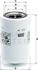 Mann-Filter WH 9005 - Фільтр, Гідравлічна система приводу робочого устаткування autocars.com.ua