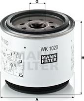 Mann-Filter WK 1020 x - Паливний фільтр autocars.com.ua