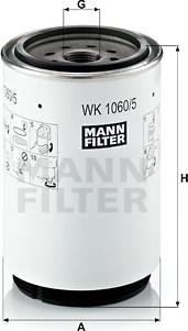 Mann-Filter WK 1060/5 x - Паливний фільтр autocars.com.ua