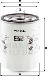 Mann-Filter WK 1144 - Паливний фільтр autocars.com.ua