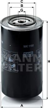 Mann-Filter WK 1168 - Паливний фільтр autocars.com.ua