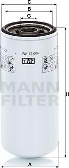 Mann-Filter WK 12 006 - Паливний фільтр autocars.com.ua