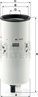 Mann-Filter WK 1270 - Паливний фільтр autocars.com.ua