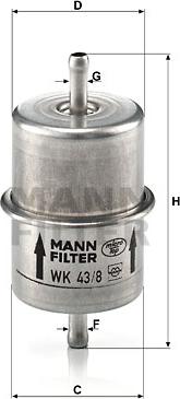 Mann-Filter WK 43/8 - Паливний фільтр autocars.com.ua