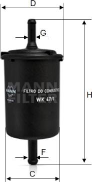 Mann-Filter WK 47/1 - Паливний фільтр autocars.com.ua