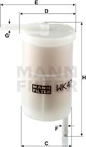 Mann-Filter WK 47 - Паливний фільтр autocars.com.ua