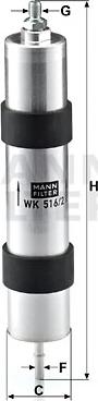 Mann-Filter WK 516/2 - Топливный фильтр avtokuzovplus.com.ua