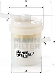 Mann-Filter WK 52 - Паливний фільтр autocars.com.ua