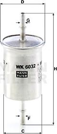 Mann-Filter WK 6032 - Топливный фильтр avtokuzovplus.com.ua