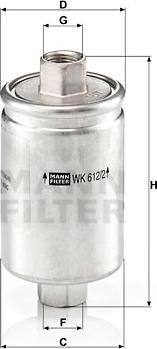 Mann-Filter WK 612/2 - WK612-2     MANN Фільтр палива autocars.com.ua