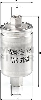 Mann-Filter WK 612/3 - Топливный фильтр avtokuzovplus.com.ua