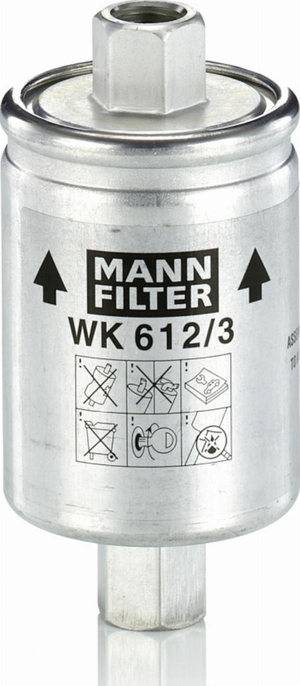 Mann-Filter WK 612/3 - Паливний фільтр autocars.com.ua