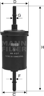 Mann-Filter WK 612/7 - Паливний фільтр autocars.com.ua