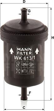 Mann-Filter WK 613/1 - Топливный фильтр avtokuzovplus.com.ua