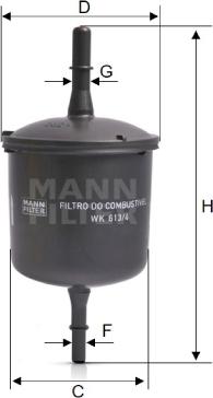 Mann-Filter WK 613/4 - Паливний фільтр autocars.com.ua