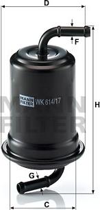 Mann-Filter WK 614/17 - Топливный фильтр avtokuzovplus.com.ua
