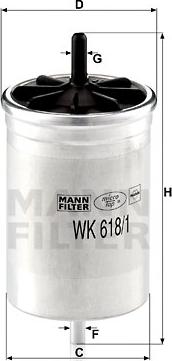 Mann-Filter WK 618/1 - Топливный фильтр avtokuzovplus.com.ua