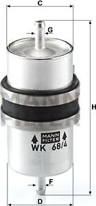 Mann-Filter WK 68/4 - Паливний фільтр autocars.com.ua