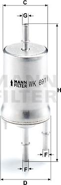 Mann-Filter WK 69/1 - Топливный фильтр autodnr.net