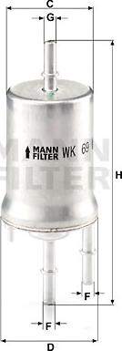 Mann-Filter WK 69 - Паливний фільтр autocars.com.ua