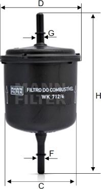 Mann-Filter WK 712/4 - Топливный фильтр autodnr.net