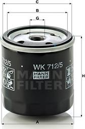 Mann-Filter WK 712/5 - Топливный фильтр avtokuzovplus.com.ua