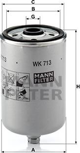 Mann-Filter WK 713 - Паливний фільтр autocars.com.ua