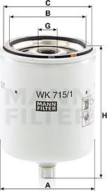 Mann-Filter WK 715/1 x - Паливний фільтр autocars.com.ua