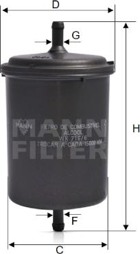Mann-Filter WK 716/6 - Паливний фільтр autocars.com.ua