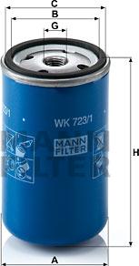 Mann-Filter WK 723/1 - Топливный фильтр avtokuzovplus.com.ua