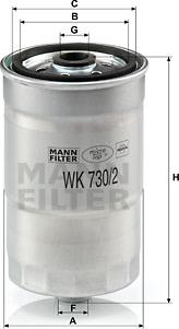 Mann-Filter WK 730/2 x - Паливний фільтр autocars.com.ua