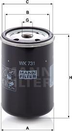 Mann-Filter WK 731 - Топливный фильтр avtokuzovplus.com.ua