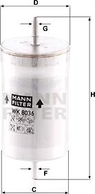 Mann-Filter WK 8036 - Паливний фільтр autocars.com.ua