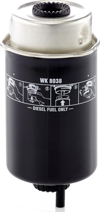 Mann-Filter WK 8038 - Паливний фільтр autocars.com.ua