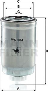 Mann-Filter WK 8051 - Топливный фильтр avtokuzovplus.com.ua