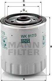 Mann-Filter WK 817/3 x - Топливный фильтр avtokuzovplus.com.ua