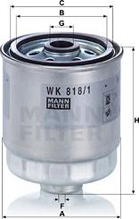 Mann-Filter WK 818/1 - Топливный фильтр autodnr.net