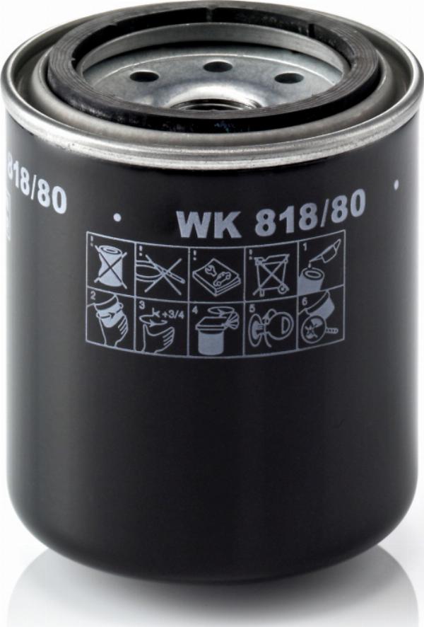Mann-Filter WK 818/80 - Паливний фільтр autocars.com.ua