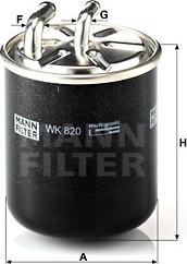 Mann-Filter WK 820 - Паливний фільтр autocars.com.ua