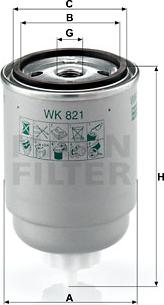 Mann-Filter WK 821 - Топливный фильтр avtokuzovplus.com.ua