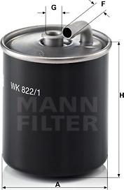 Mann-Filter WK 822/1 - Паливний фільтр autocars.com.ua